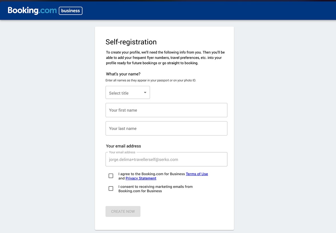 Legacy self-registration form